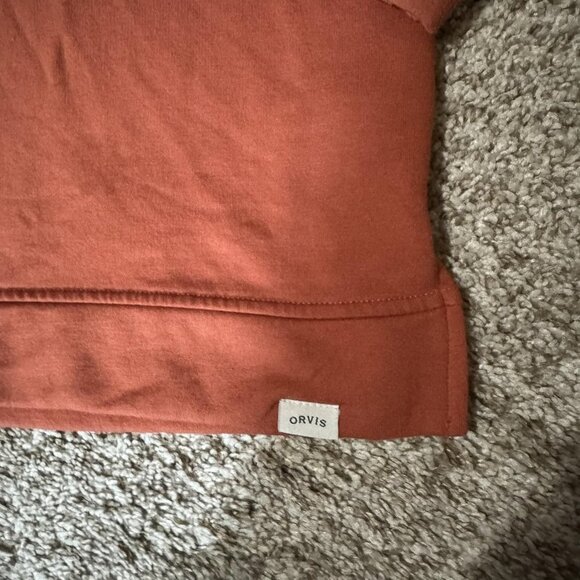 Orvis Sweater Womens M/L Orange V Neck Modal Blend Pullover Long Sleeve Soft - Picture 2 of 8